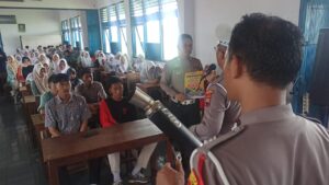 Sosialisasi Larangan Knalpot Brong, Unit Kamsel Satlantas Sambangi SMA Muhammadiyah 1 Pati