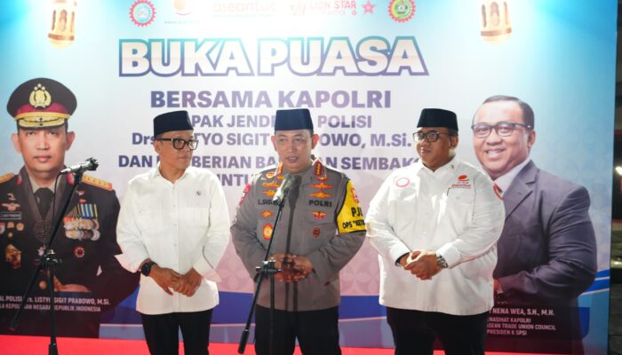 Buka Bersama Dengan Buruh, Kapolri Sampaikan Kabar Gembira