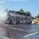 Insiden di Tol Semarang-Batang, Bus PO Hariyanto Terbakar di KM 419+600