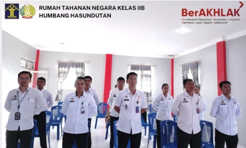 Awal Tahun 2024, Rutan Humbahas Ikuti Apel Bersama Menkumham