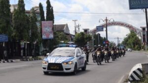 Hadapi Kampanye Terbuka, Sat Samapta Polres Sukoharjo Gelar Patroli Show Of Force