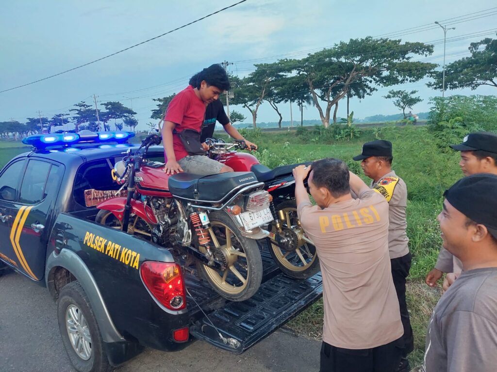 Polsek Pati Kota Amankan 2 Motor, Knalpot Racing Jadi Sorotan