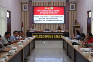 Jelang Bulan Ramadhan, Polres Humbahas Laksanakan Rapat Koordinasi Lintas Sektoral