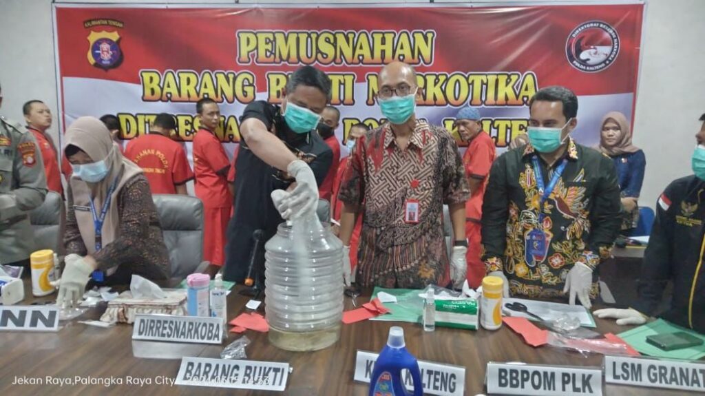 8 Ons Lebih Narkotika Dimusnahkan Ditresnarkoba Polda Kalteng