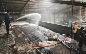 Sebuah Pabrik Tekstil di Sidoharjo Sragen Terbakar