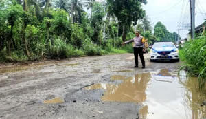 Jalan Lingkar Ketapang Rusak, Satlantas Polresta Banyuwangi Minta Ini ke Pemkab