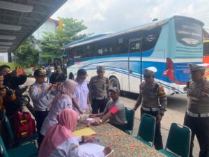 Bersama Dishub, Satlantas Polres Rembang Gelar Ramp Check Jelang Mudik Lebaran