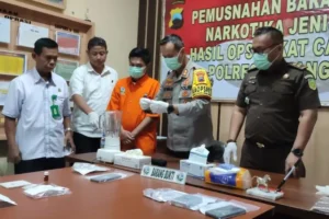 Polres Temanggung Lakukan Pemusnahan Barang Bukti Sabu