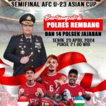 Keseruan Nobar Semifinal Piala Asia U-23 di Polres Rembang