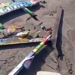 Serpihan Perahu Ditemukan di Pantai Trianggulasri Tegaldlimo Banyuwangi