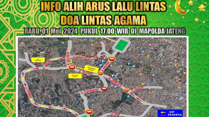 Polda Jateng Bersholawat, Ini Titik Jalan Yang Akan Dialihkan di Kota Semarang