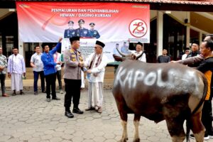 Jelang Idul Adha 1445 H, Polresta Banyuwangi Serahkan Puluhan Hewan