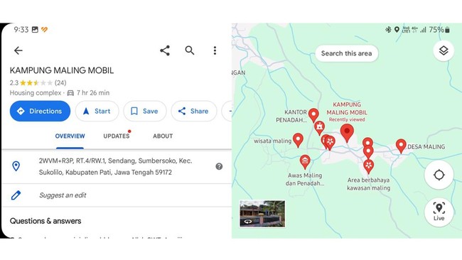 Citra Negatif Sukolilo Pati di Google Maps Buat Polda Jawa Tengah Turun Tangan Bentuk Tim