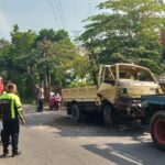 Kecelakaan Truk Pasir Vs Mobilio Adu Banteng di Padas Klaten