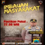 Polres Semarang Keluarkan Imbauan Larangan Keluar Rumah untuk Anak-anak Pukul 22.00 WIB