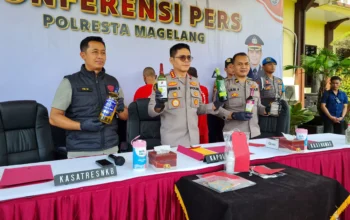 Operasi Miras, Polresta Magelang Amankan 512 Botol dan Empat Jeriken Ciu